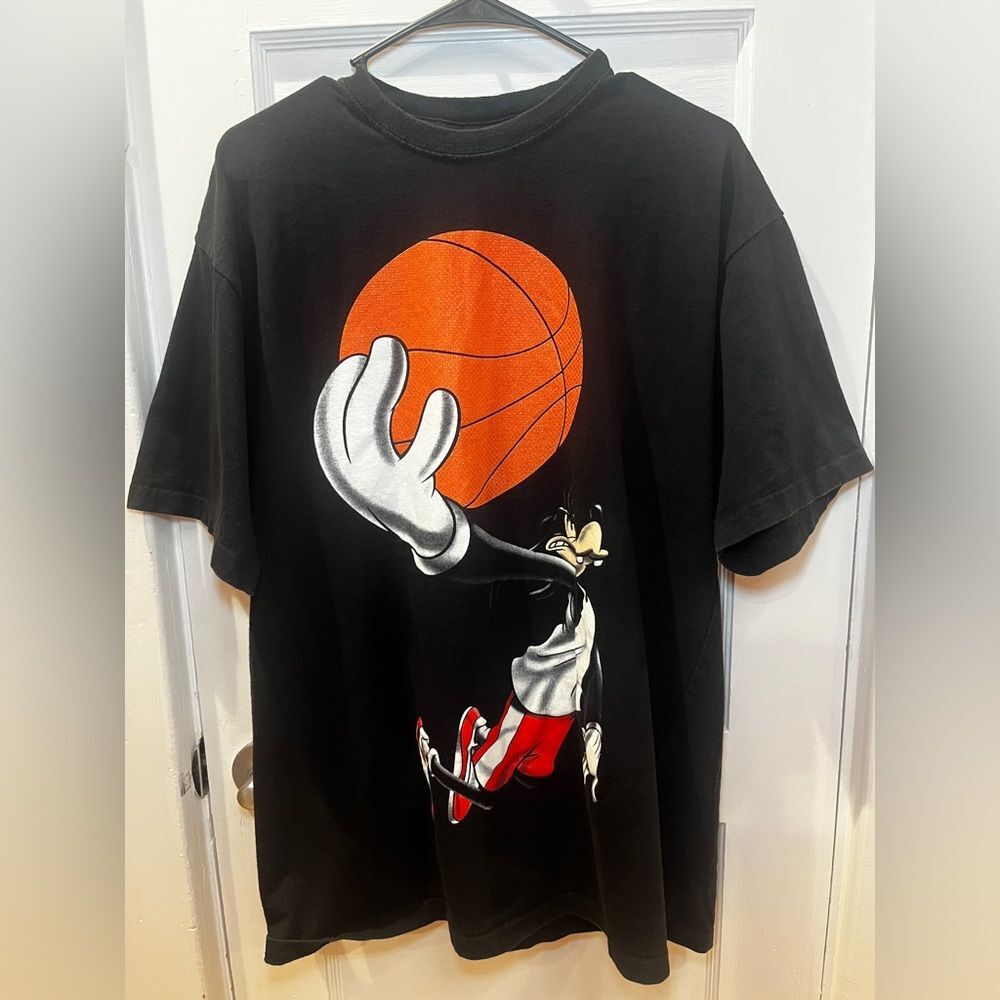1928 For Disney Official Goofy Dunk Tee True Y2K Black Size L Rare